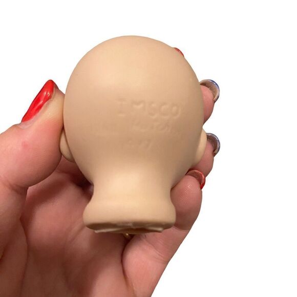 Imsco Signed Hutchens 1987 Small Porcelain Doll Head Eyes Closed 2" - Picture 4 of 6